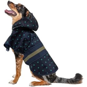 Fashion Pet Polka Dot Dog Raincoat Navy (size: small)