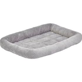 MidWest Quiet Time Deluxe Diamond Stitch Pet Bed Gray for Dogs (size: X Small)