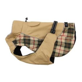 Alpine All Weather Dog Coat (Color: Beige Plaid, size: X-Small)