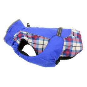 Alpine All-Weather Dog Coat - Royal Blue Plaid (Option: X-Large)