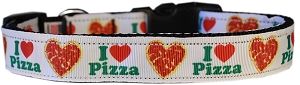 Pizza Party Nylon Dog Collar (Color/Size: LG)