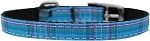 Plaid Nylon Dog Collar (Color/Size: with classic buckle 3/8" Blue Size 10)