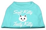 Softy Kitty, Tasty Kitty Screen Print Dog Shirt (Color/Size: Aqua Lg)