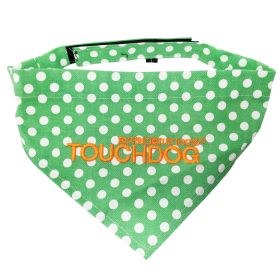 Touchdog 'Bad-to-the-Bone' Polka Patterned Fashionable Velcro Bandana (Color: Green)