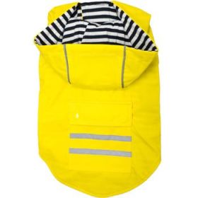 Slicker Raincoat with Striped Lining (Color: Yellow, size: X-Small)