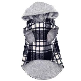 Weekender Dog Sweatshirt Hoodie - Black & White Plaid Flannel (Option: X-Small)