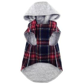 Weekender Dog Sweatshirt Hoodie - Red & Black Plaid Flannel (Option: X-Small)